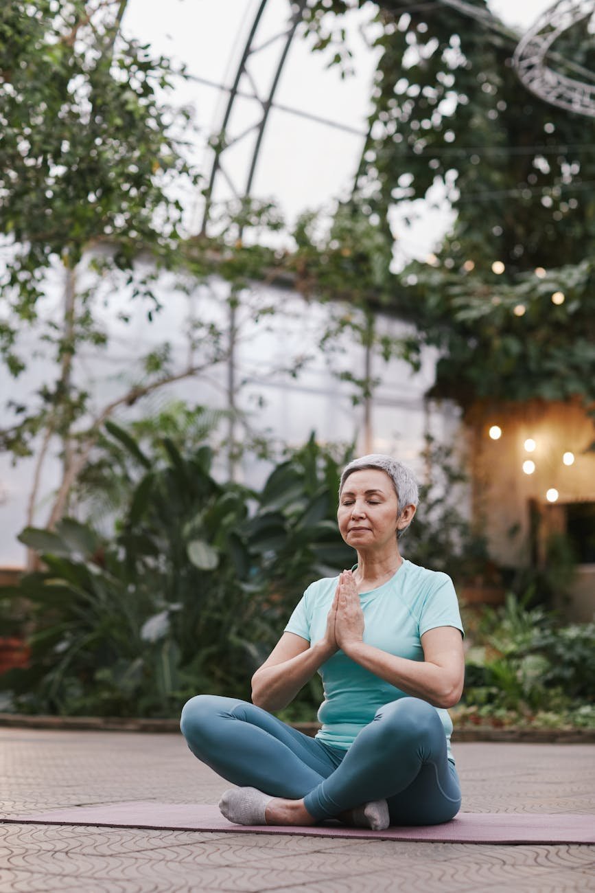 woman practicing yoga